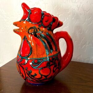 Stunning hand crafted  Italian pottery from Sicily. Brilliant turquoise. Signed